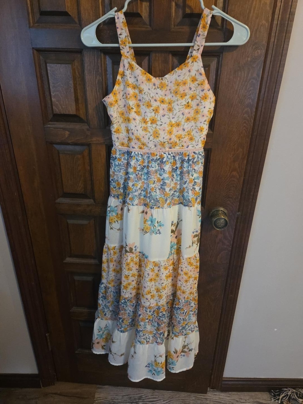 Speechless Girls Size 10 Floral Tiered Maxi Dress Boho Sundress